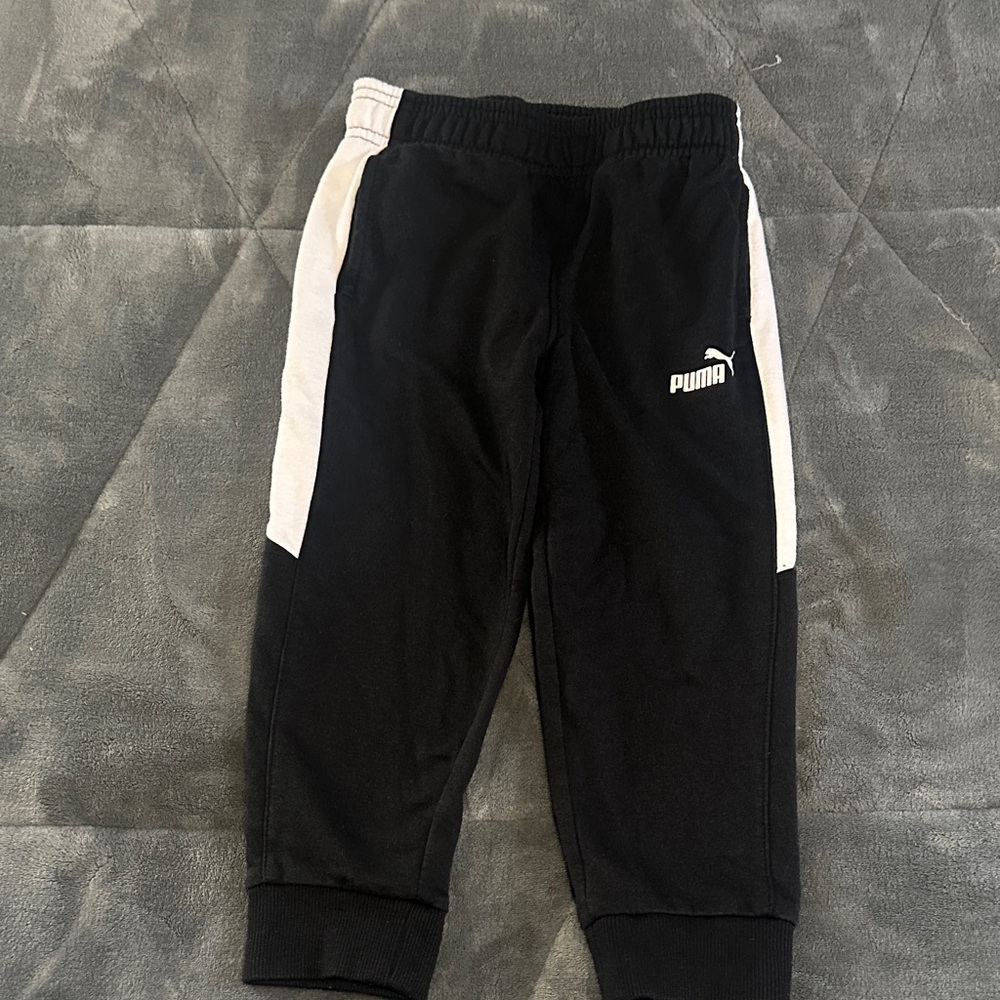 Puma Kids Black and White Joggers